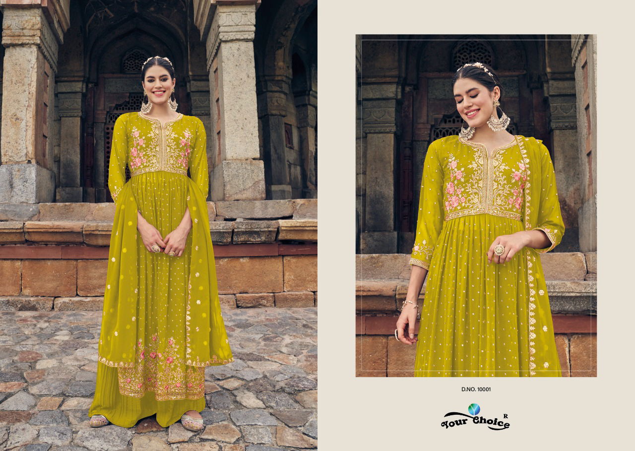 Your choice Haldi Heavy Wedding Wear Wholesale Georgette Salwar Suits 